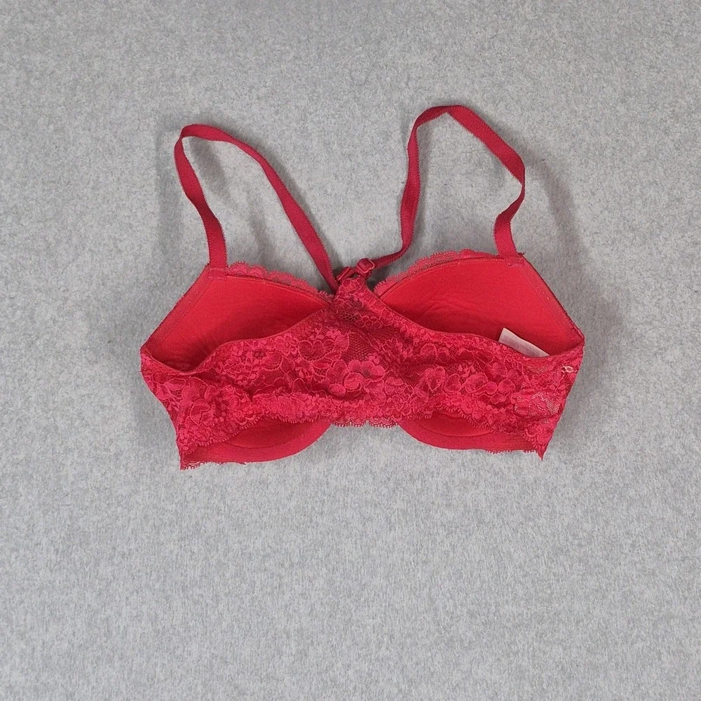 Victoria's Secret Women Bra 34D Red Floral Dream Angels Racerback Front Closure